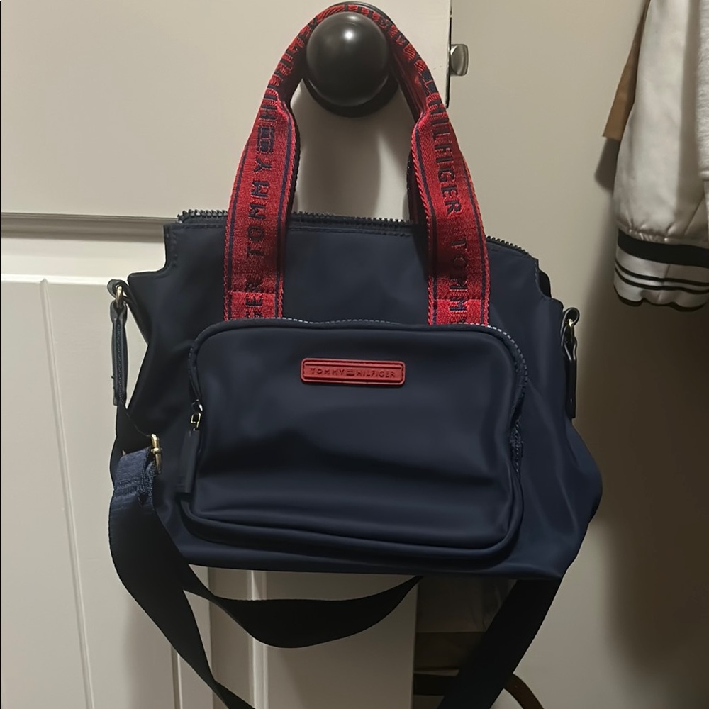 Tommy Hilfiger Navy and Red Handbag